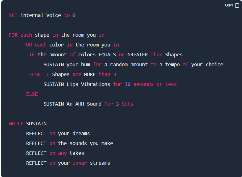 Drone Day's Text Score  2020-05-04 : Droning While Reflecting