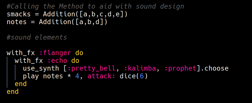 CreativeCodeChallenge: Sonic Pi Recursion